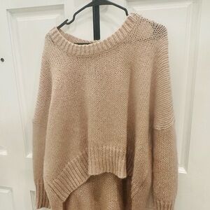 Cozy high and low cream color sweater